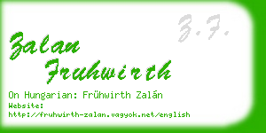 zalan fruhwirth business card