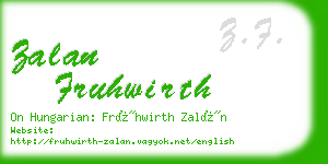 zalan fruhwirth business card